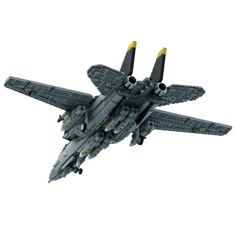 US Military Series MOC Building Block Fighter F-14 Tomcat Airplane Assemble Military Model High-Tech Brick Collector Sets Toy Gi