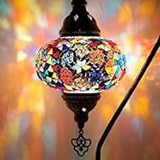 Orientalisk marockansk mosaik, bord, handgjord dekorativ turkisk mosaiklampa (17. Flerfärgad)