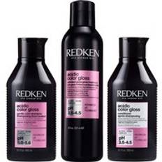 Redken Acidic Color Gloss Shampoo 300ml, Activated Glass Gloss Treatment 237ml and Conditioner 300ml