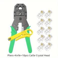 TEMU 1pc/1set Professional Rj45 Cat6 Crimper Tool, 4p/6p/8p Multifunctional Network Crimping Pliers, Cable Tv Crimping Tool, Ethernet Crimp Tools, Cut And Wire , Network Cable Crimping Pliers