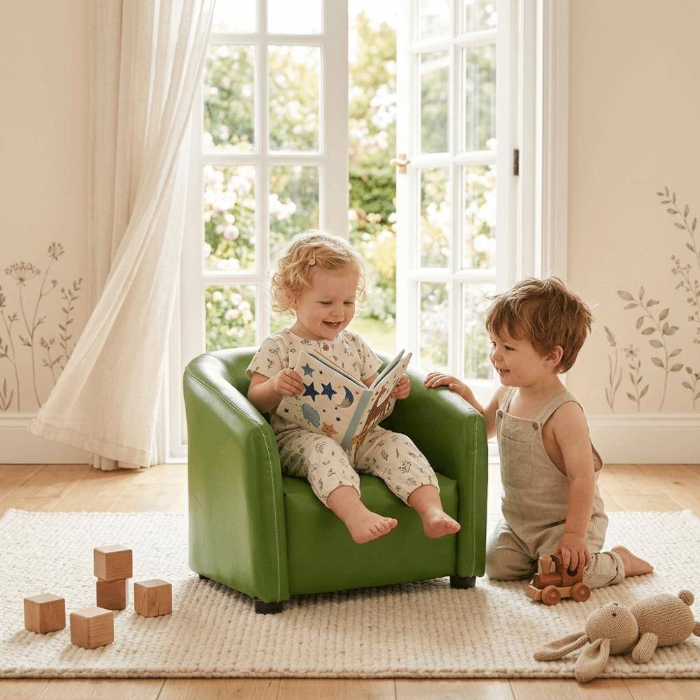 Mjuk Barn Enkel Soffstol Bekväm Barnmöbel Läsa Småbarn Soffa Sits Lekrum