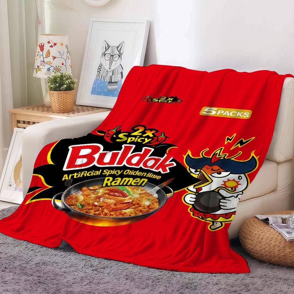 Mode tryck Buldak Filt För Soffa Kontor Säng Flygplan Resa Sov Läsa Koppla Av Camping Mjuk Och Varm