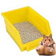 Ruankenshop Hörn kattlåda kanin hamster sandbad marsvin säng kanin kattlåda pellets hamster potta kanin toalett råtta sandbricka kanin kattlåda slumpmässig färg, 19