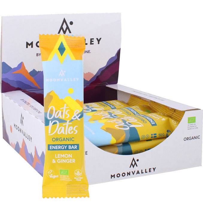 Moonvalley Energibar Ingefära & Citron 12-pack