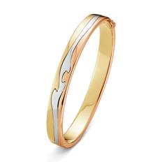 Georg Jensen Fusion armring 1637 i rødguld, hvidguld og rosaguld - Str. S
