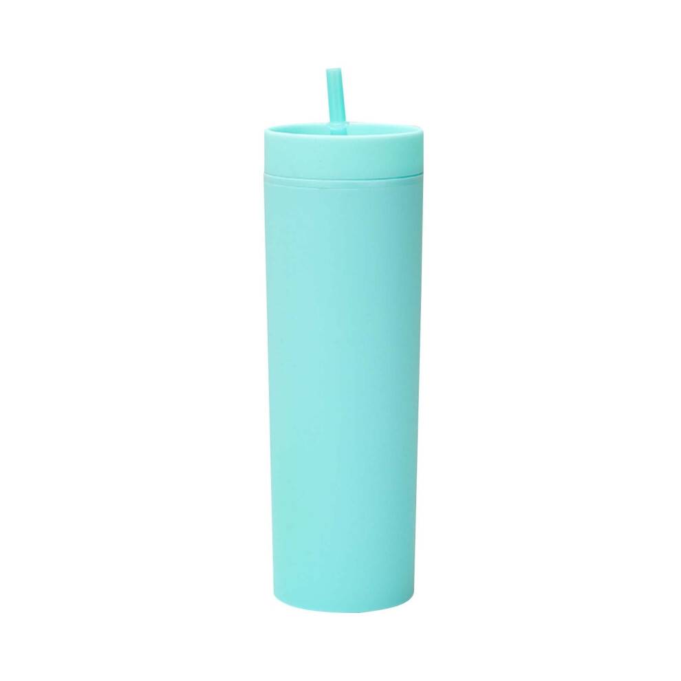 Dobbeltvægget plastikglas med låg og sugerør 20oz