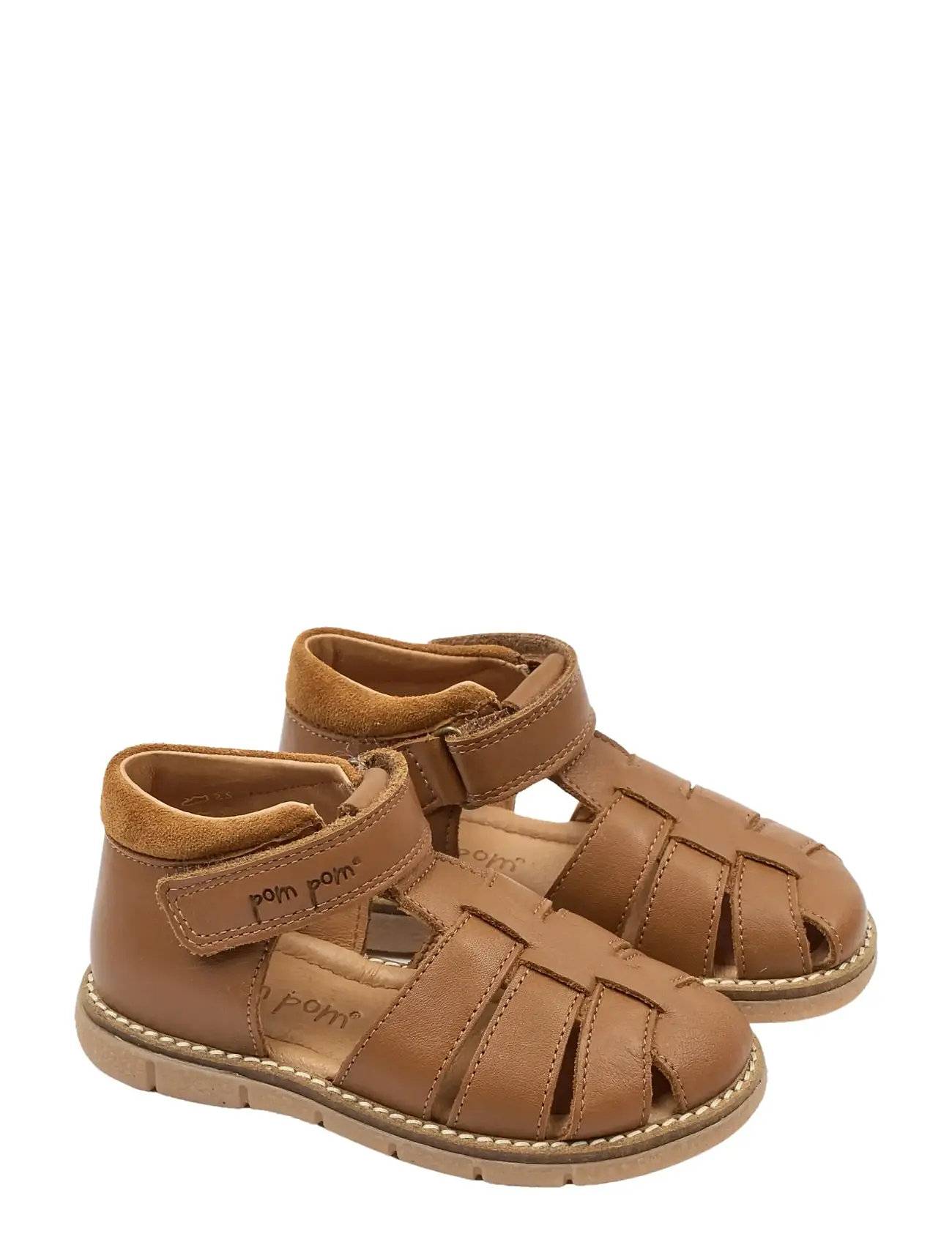 POM POM Pmpeak Velcro Sandal | Brown | 27