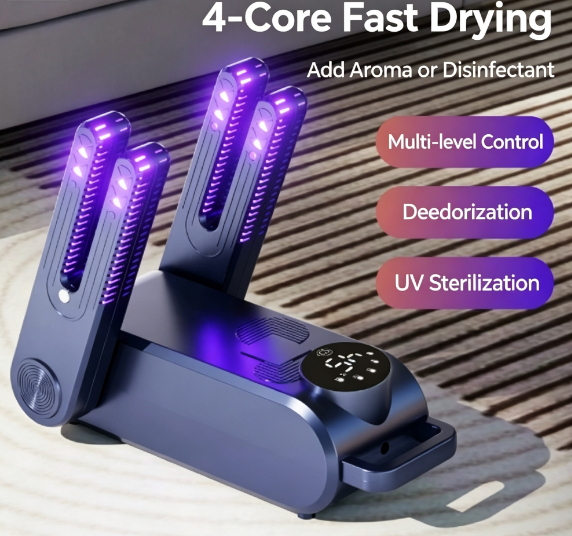 Portable Electric Shoe and Sock Dryer EU Plug 220 V Heated Deodorizing Machine for Shoes Gloves and Hats