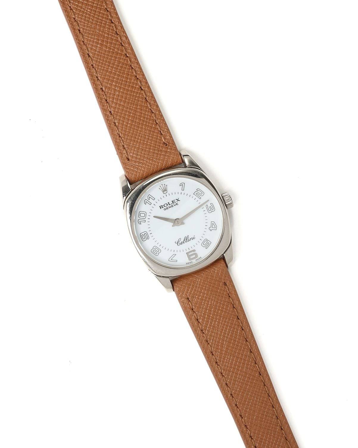 Rolex Cellini Danos 25mm Ref and 6229 18k Watch - White (One Size)