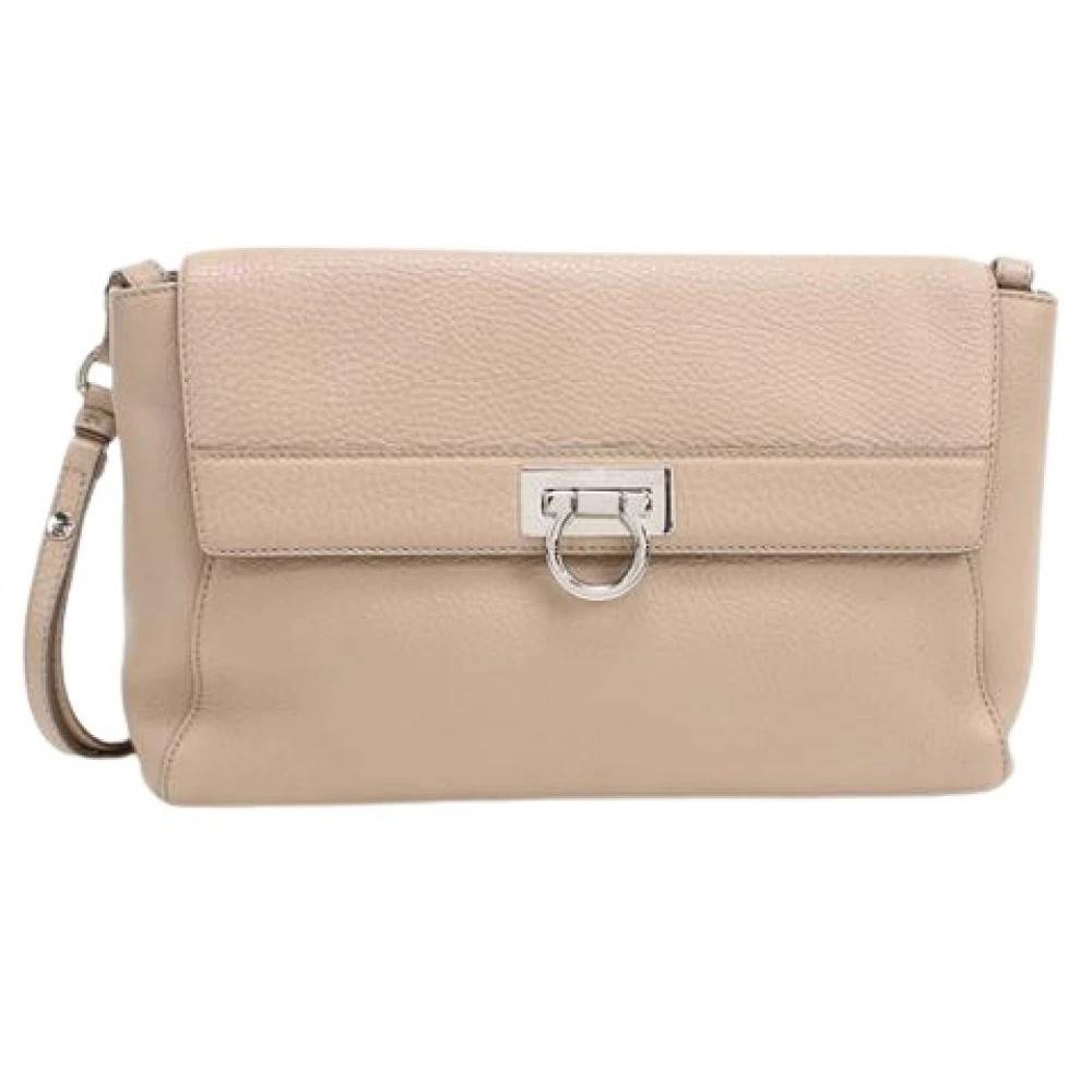 Salvatore Ferragamo Pre-owned Pre-owned Skuldertaske - Vintage - Dame - Lyserød - ONE SIZE - Uld