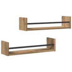 Vägg hylla 2 pcs artisan ek 60 x 16 x 14 cm Konstruerat trä