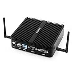 ESIMOER Fläktlös Mini PC Win 11, Industriell Dator Celeron J4125, 8GB RAM 512GB SSD, Gigabit Ethernet, HD VGA Dual Display, 2RS232 COM Port, Dual Band WiFi, BT, stödjer Linux