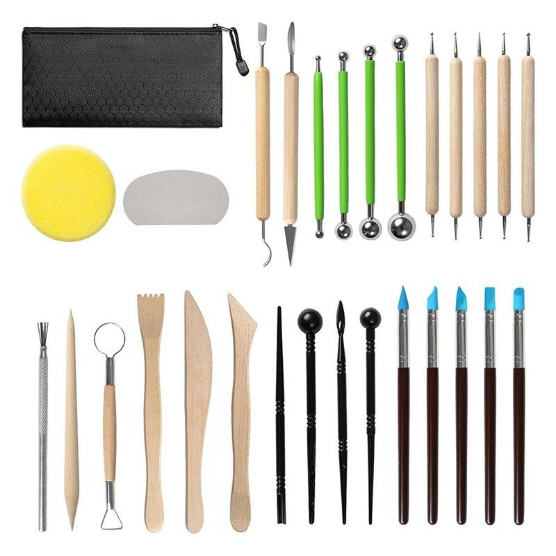 AB34-Clay Tool,Clay Sculpting Tools Kit,Pottery Tools Can Be Used For Stippling,Carving,Molding,And Shaping Clay Crafts