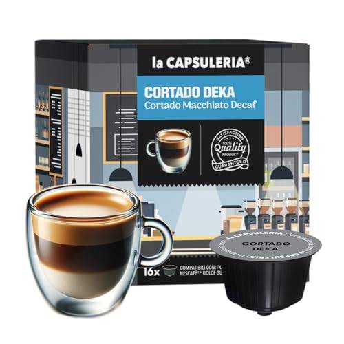 La Capsuleria - CORTADO KOFFEINFRITT (48 Kapslar) kompatibel med Nescafé Dolce Gusto