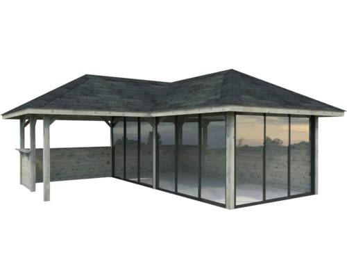 Paviljong PALMAKO Bianca set 223 Slide 24,9m² doppimpregnerad grå