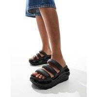 Crocs Mega Crush 3-remmar sandaler i svart