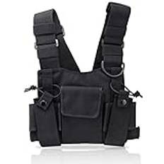 Axelväskor Chest Rig Bag Hip Hop Streetwear Functional Tactical Harness Chest Rig Pack Justerbar midjeväska (svart)