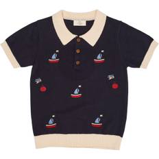 Copenhagen Colors Polo W. Embroidery Stl. 116 fepojkar - Pikétröjor Från Magasin - Navy Comb. (116)