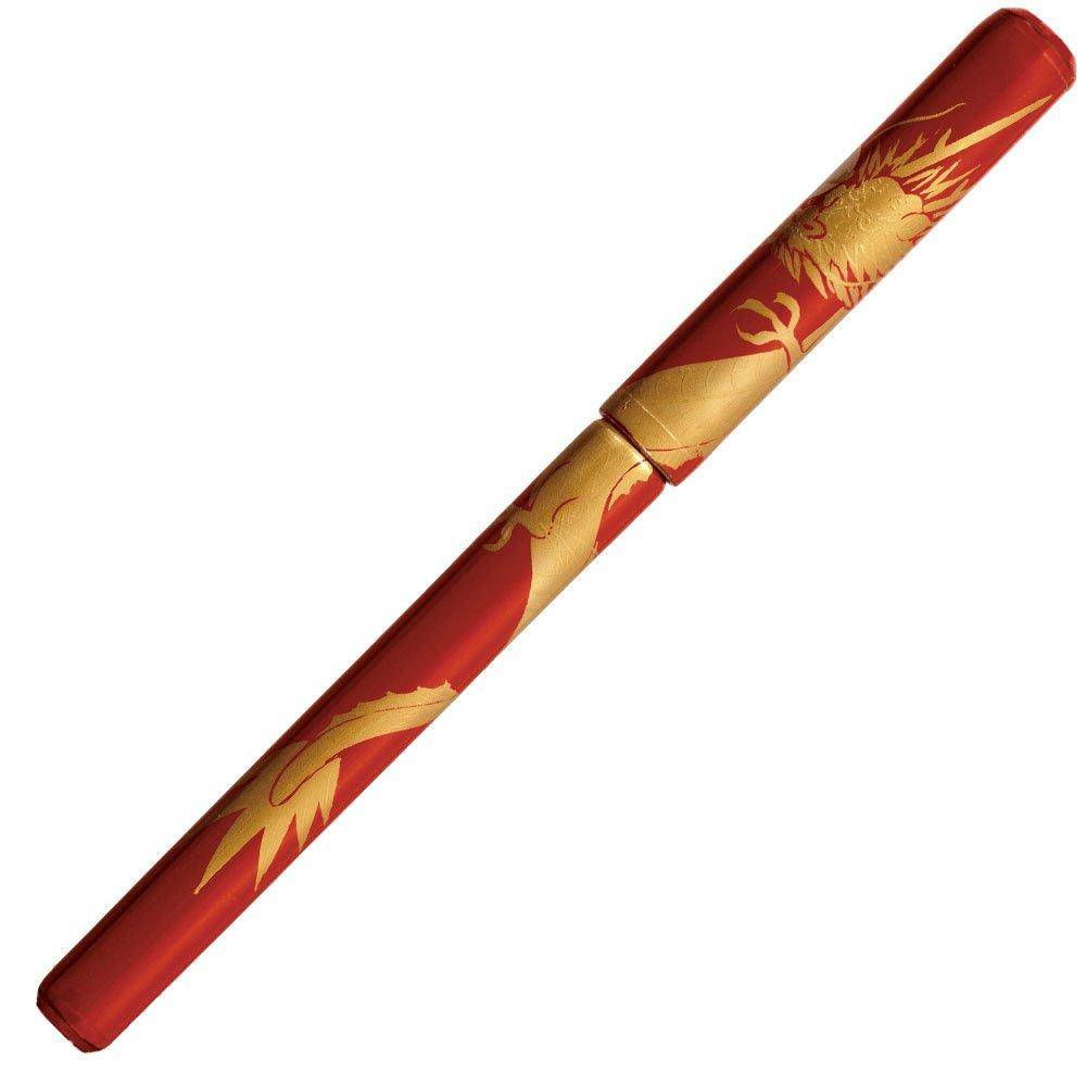 Akashiya Brush Pen, Maki-e Brush Pen, Dragon, Lacquered, Vermilion, UK18E-05
