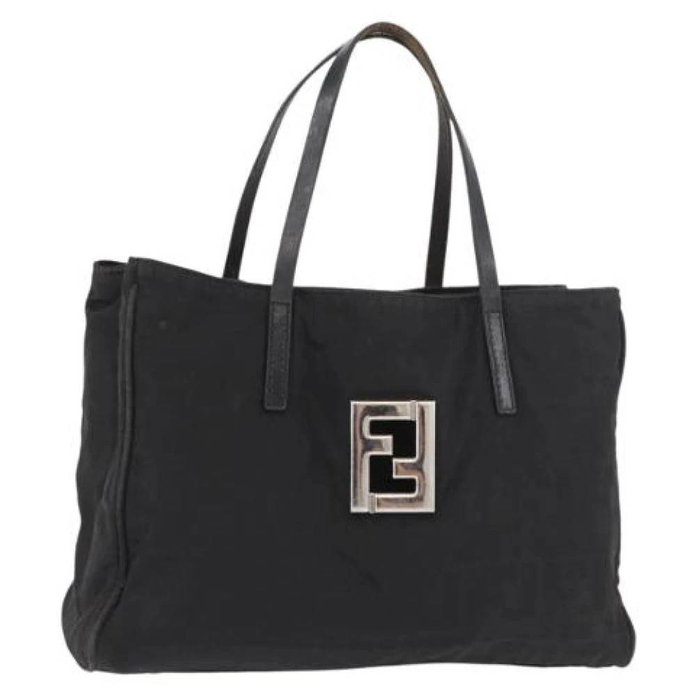 Fendi Vintage Pre-owned Zucca Canvas Håndtaske - Vintage - Dame - Sort - ONE SIZE - Læder