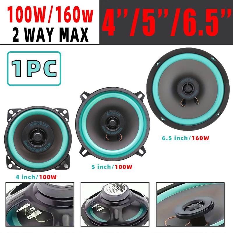 4/5/6.5 Inch Car Speakers Coaxial Subwoofer Universal Automotive Bass Audio HiFi Music Full Range Frequency Car Stereo Speaker