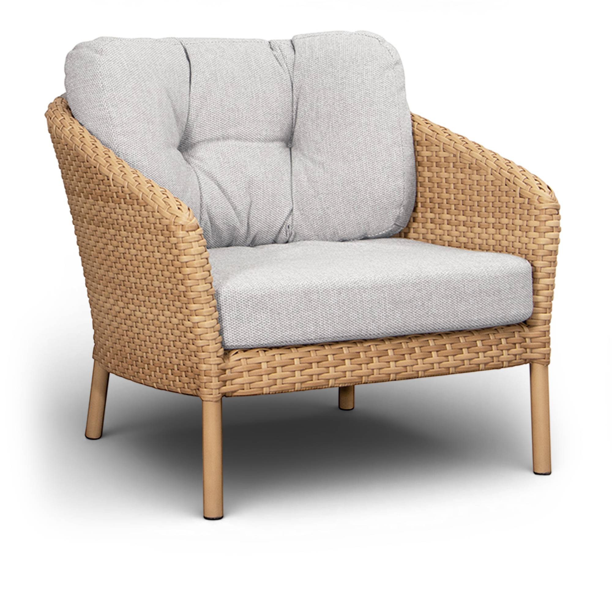 Cane-Line - Ocean Large Loungefåtölj - Natural, Cane-line flat Weave - Utomhusfåtöljer - Beige - Bomull/Metall