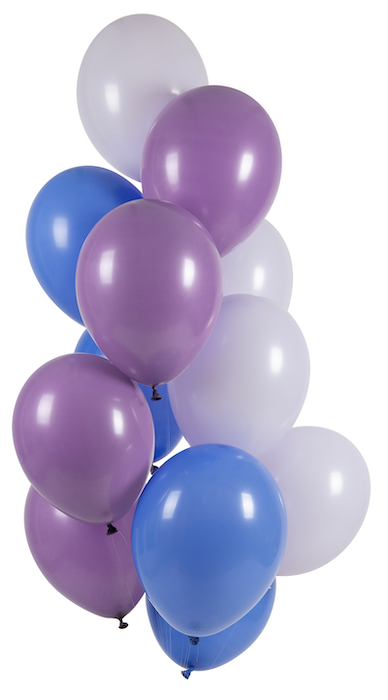 Blueberry farve mix ballon buket 12x - 33 cm.