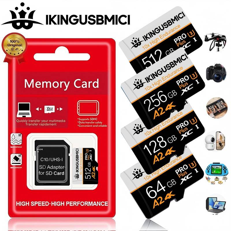 Efficient SD Cards Memory Card Micro TF Card TF Cards 32GB 64GB 128GB 512GB Class 10 High Speed for Nintendo Switch Surveillance