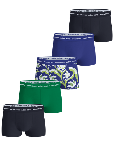 Björn Borg Cotton Stretch Trunks 5-pack Blå, M