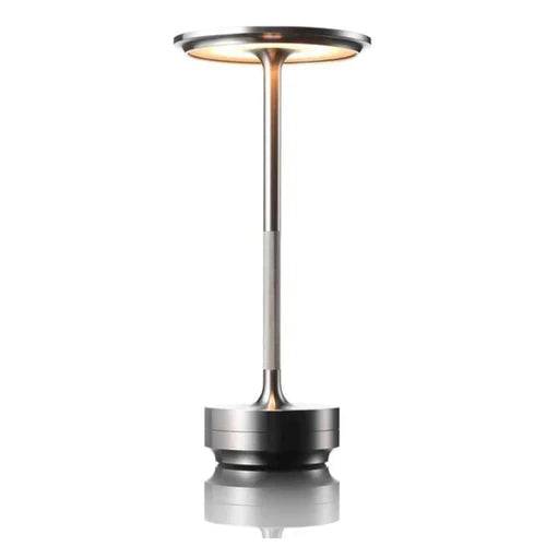Ambiancelight - Trådlös uppladdningsbar bordslampa. - Silver (Rostfritt Stål)