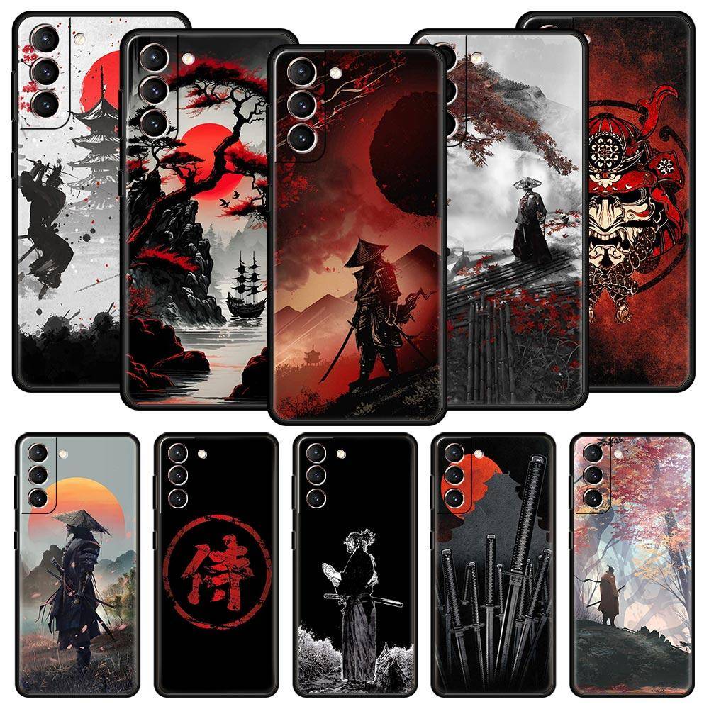 Japanskt Bushido Samurai Telefonfodral För Samsung Galaxy S23 S24 Ultra S22 S21 S20 FE 5G S10 S10E S9 S8 Plus 20 Mjukt Fodral Stötfångare