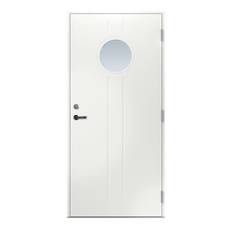 Ytterdörr Moa - med glas 8x19 Högerhängd Klarglas ASSA 2002 Faluröd NCS S5040Y80R Samma färg som dörrens utsida