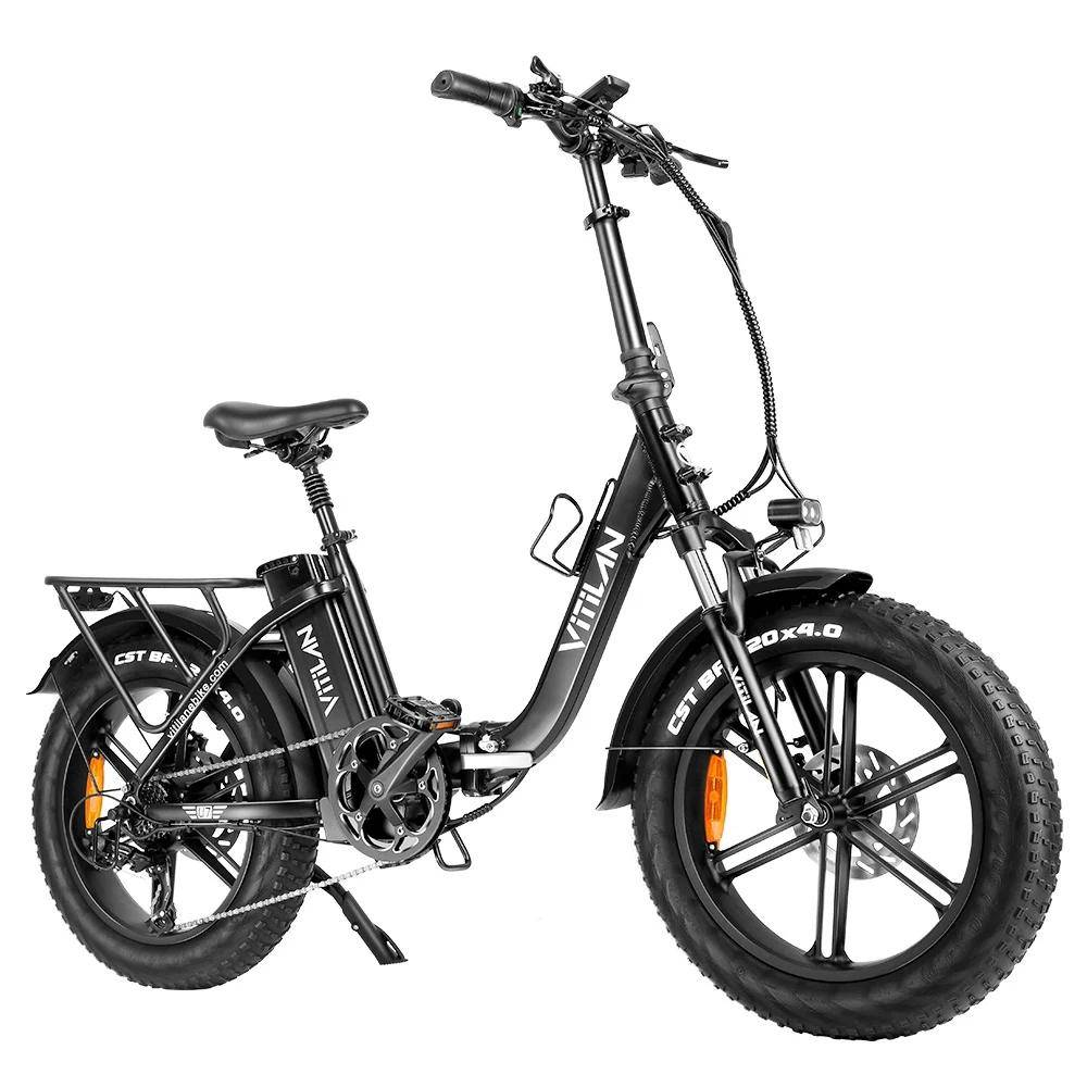 Vitilan U7 2.0 Hopfällbar Elcykel, 750W Motor 48V 20Ah Avtagbart Batteri 45 km/h Maxhastighet 20*4.0-tums Fat Tire Stadselcykel U7-2.0 svart