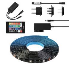 Smart vandtæt RGB LED strip, fjernbetjening, WiFi strømforsyning, 5m