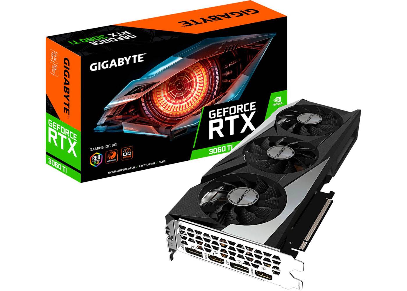NVIDIA GIGABYTE GeForce RTX 3060 Ti GAMING OC Graphics Card (GV-N306TGAMING OC-8GD) Black - One Size (One Size)