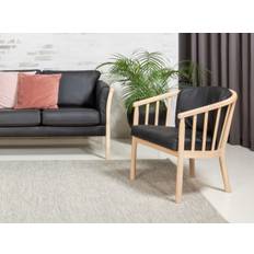 Svane Design Ohio tremmestol (Madraslæder - sort, Lakeret bøg)