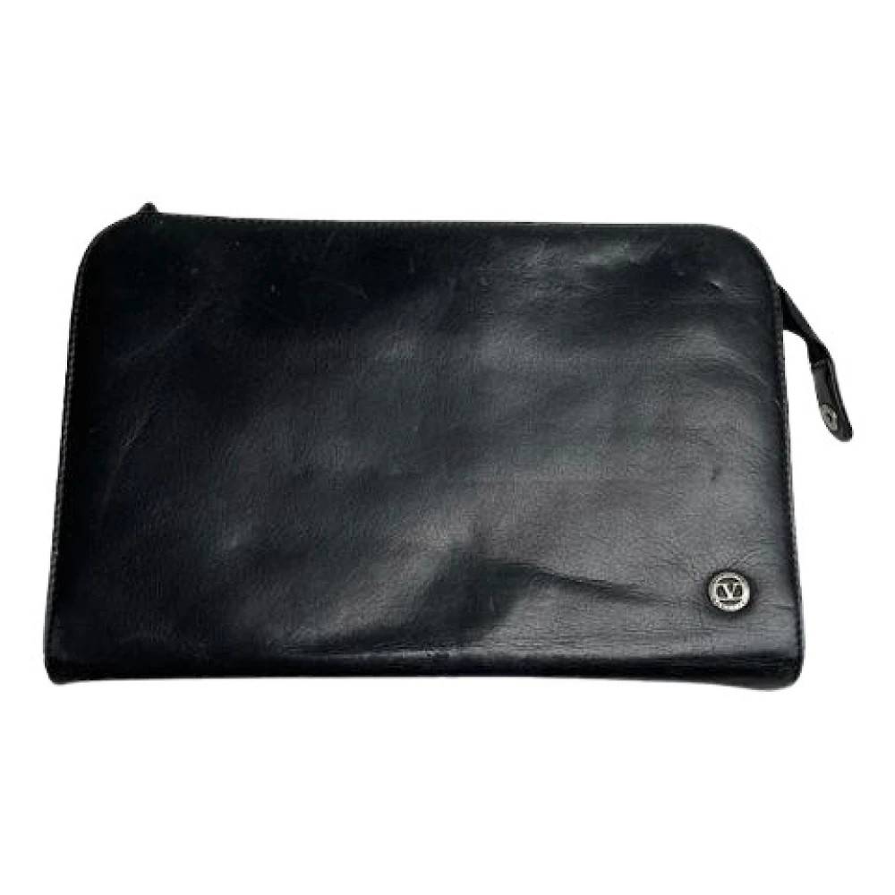 Valentino Vintage Pre-owned Læder Clutch - Vintage - Dame - Sort - ONE SIZE - Læder