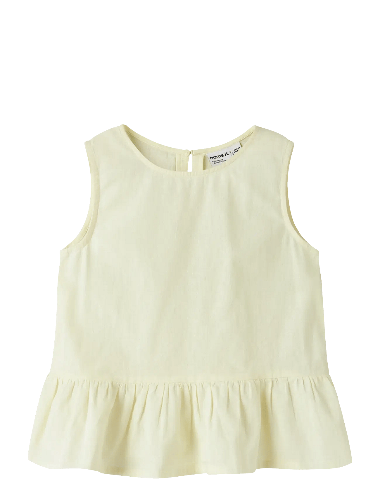 name it Nkffalinnen Sl Top - Yellow - 158-164