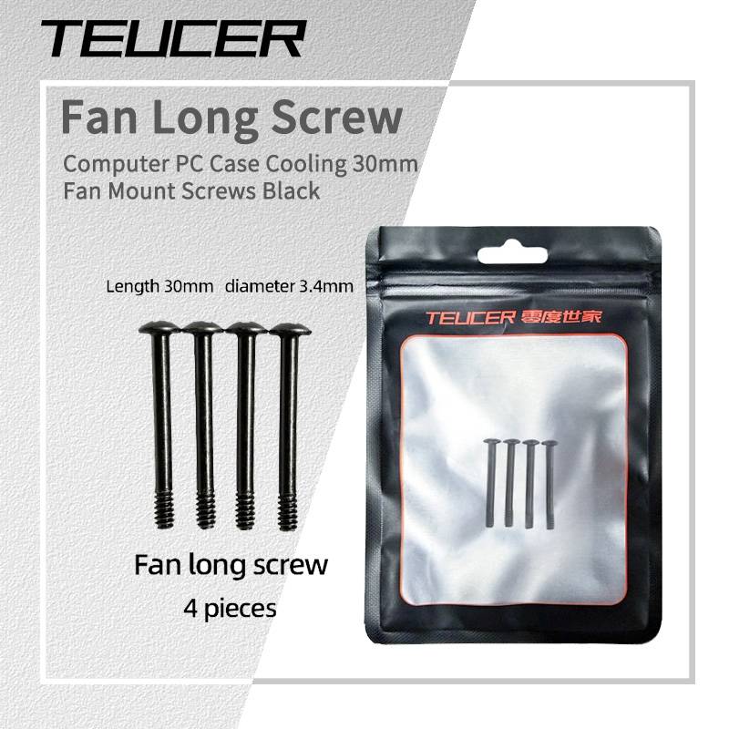 TEUCER 20pcs Case Fan Long Screws Water Cooler Fan Extension Fixing Screws Computer Case Front Panel Bottom Fan Long Screws