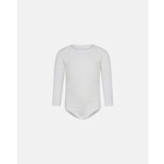 Langærmet body | Uld/bomuld | Hvid