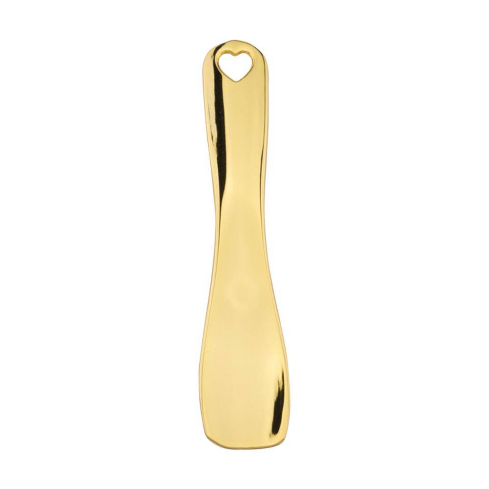 1 st Metall Zink Mini Kosmetisk Spatel Böjd Skopa Guld Silver Makeup Mask Kräm Sked Eye Cream Stick Skönhetsskopa gyllene