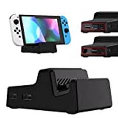 eXtremeRate AiryDocky DIY Kit Svart Ersättningsfodral för Nintendo Switch Dock, Omdesignat Portabelt Mini Dock Shell Cover för Nintendo Switch OLED - Endast Skal, Dock & Circuit Board Chip Ingår INTE