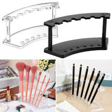 Vertikal 6-fack Pennhållare Plast Pen Display Stand Ögonbryn Pen Stand Makeup Borstställ Organizer svart