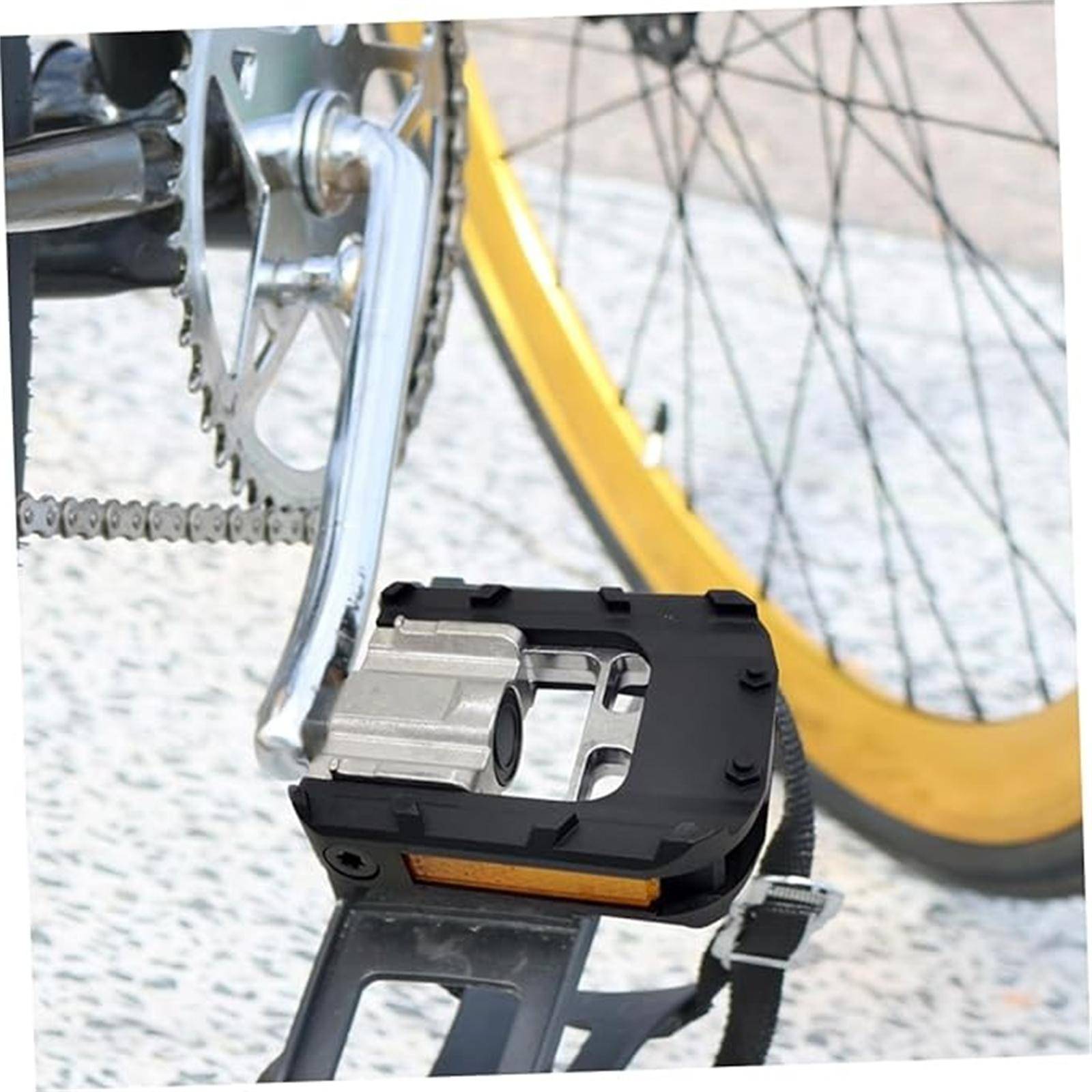 Hopfällbara Pedaler – Aluminiumlegering – Fotpinnar för Mountain-, Landsvägs- & Elcyklar, Pedaltillbehör svart