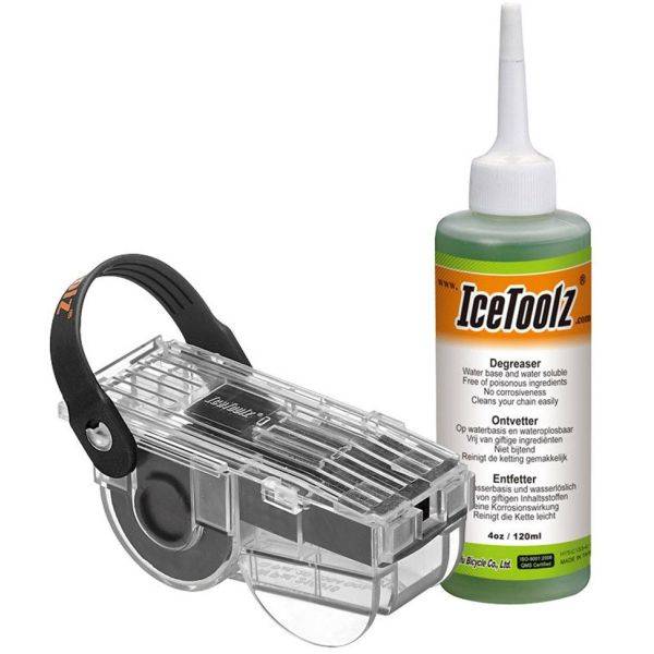 Kæderenser med affedter (120 ml) IceToolz 240C212 (sæt)