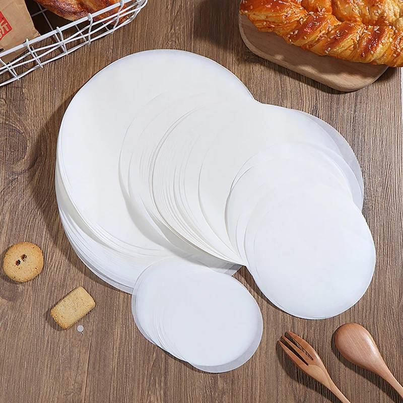 100pcs Round Baking Paper Wax Paper Sheets for Burger Press Non Stick Oil Proof Baking Paper Cake Baking Patty Separator Paper