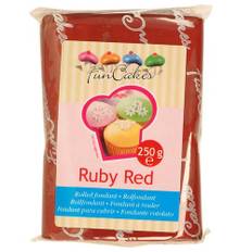 Funcakes fondant, mørkerød / Ruby Red, 1 kg (4 x 250g)