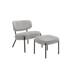 Loft24 - Loungestol med pall Jerry - Grå - Fåtöljer - Från Homeroom