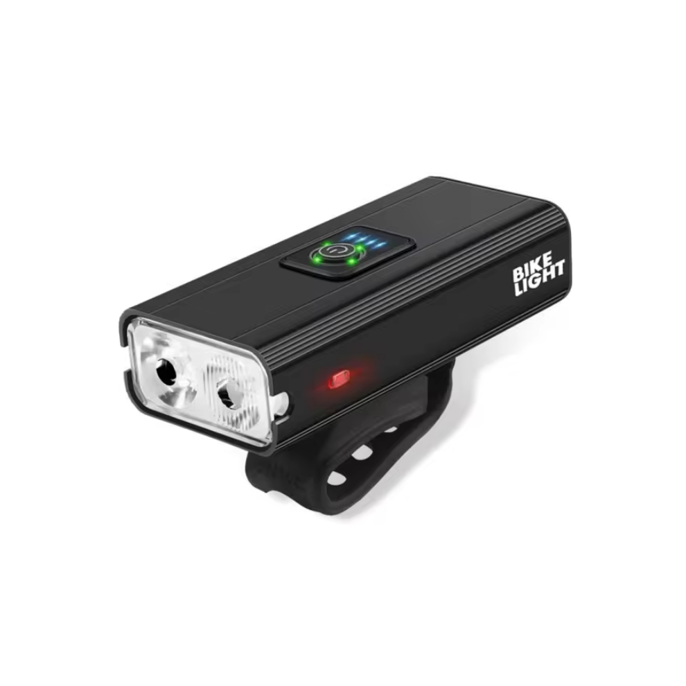 Superstærk genopladelig cykellygte 2x LED ROXAR T6 1500lm Powerbank