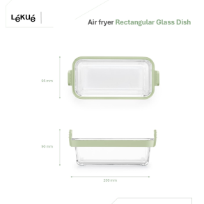 Lékué Air Fryer Dobbelt Rektangulære Glasforme - Transparent